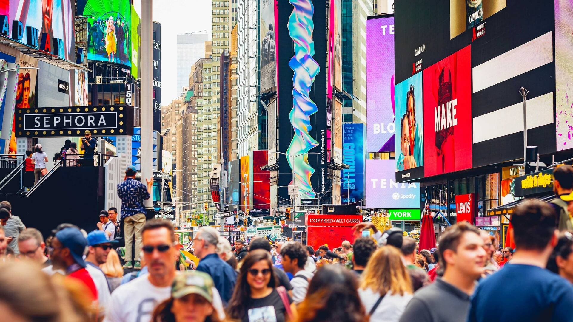 Crowded Times Square NYC