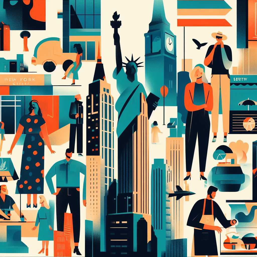 NYC businesses illustration