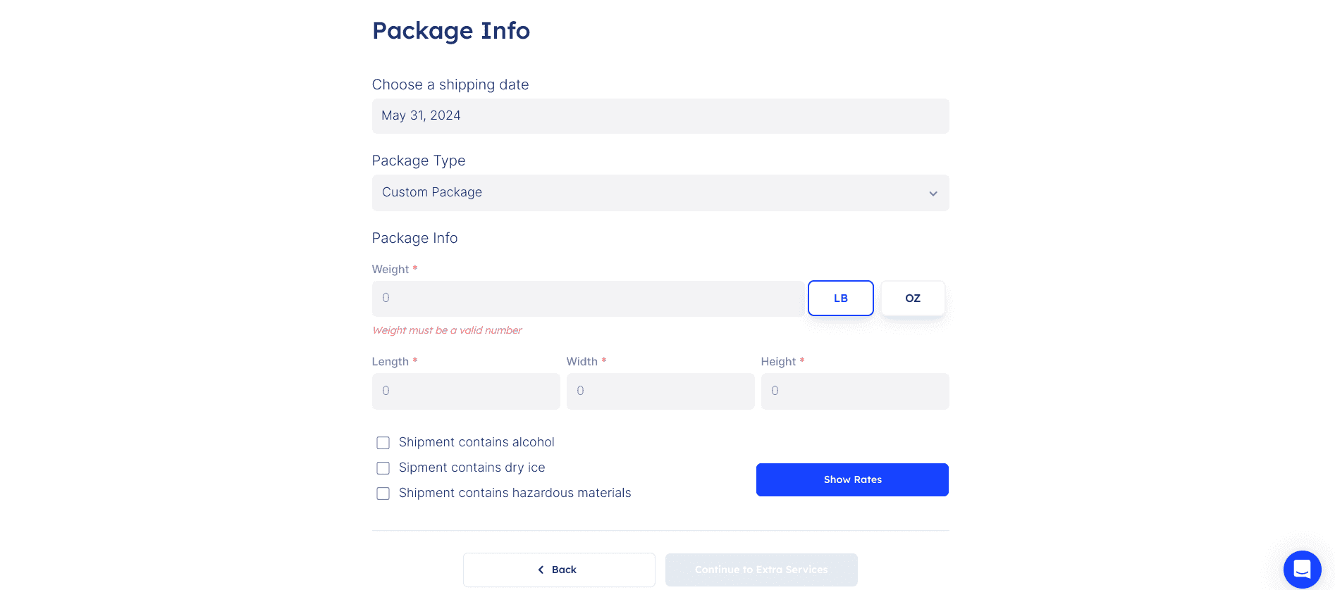 Airpals website package information page