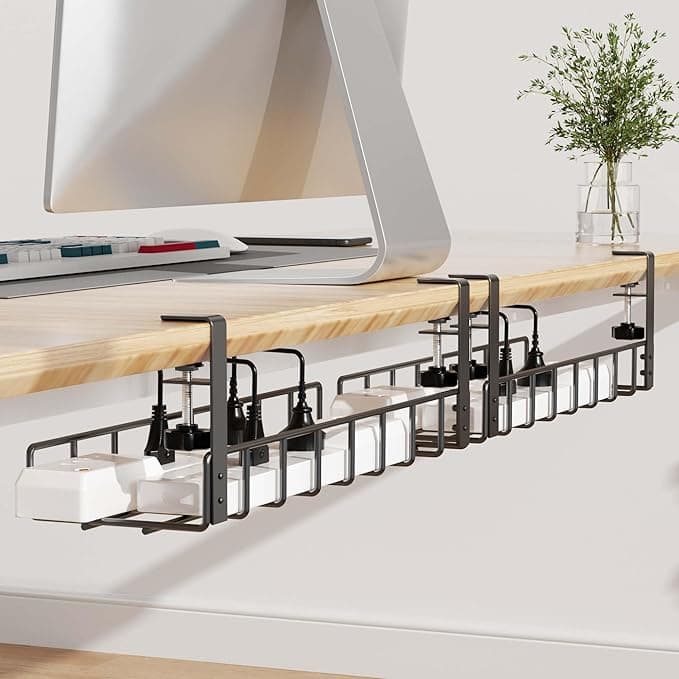 Cable management under desk hooks on Amazon