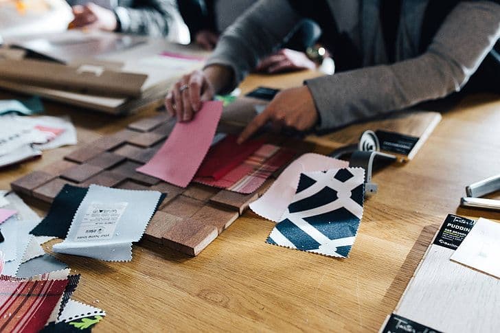 paper and fabric material samples